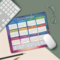 1pc Mouse Pad Calendar Non-slip Rubber Base Waterproof Mouse Pad