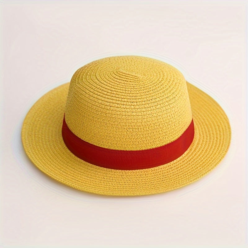 Yellow Straw Hat Summer Cosplay Cap Beach Cap Women Men