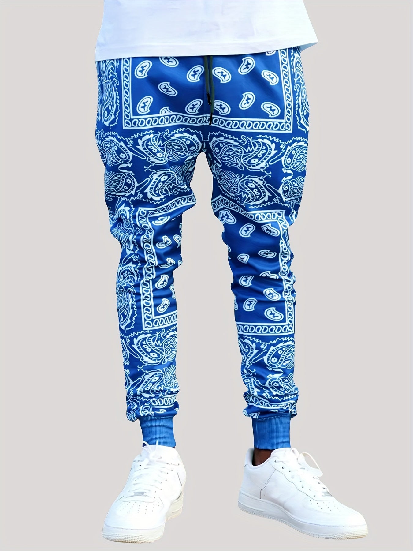 Men's Paisley Graphic Joggers Active Stretch Sports Pants