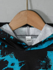 Toddler Tie Dye Hoodie Funny Face Pattern Long Sleeve Top