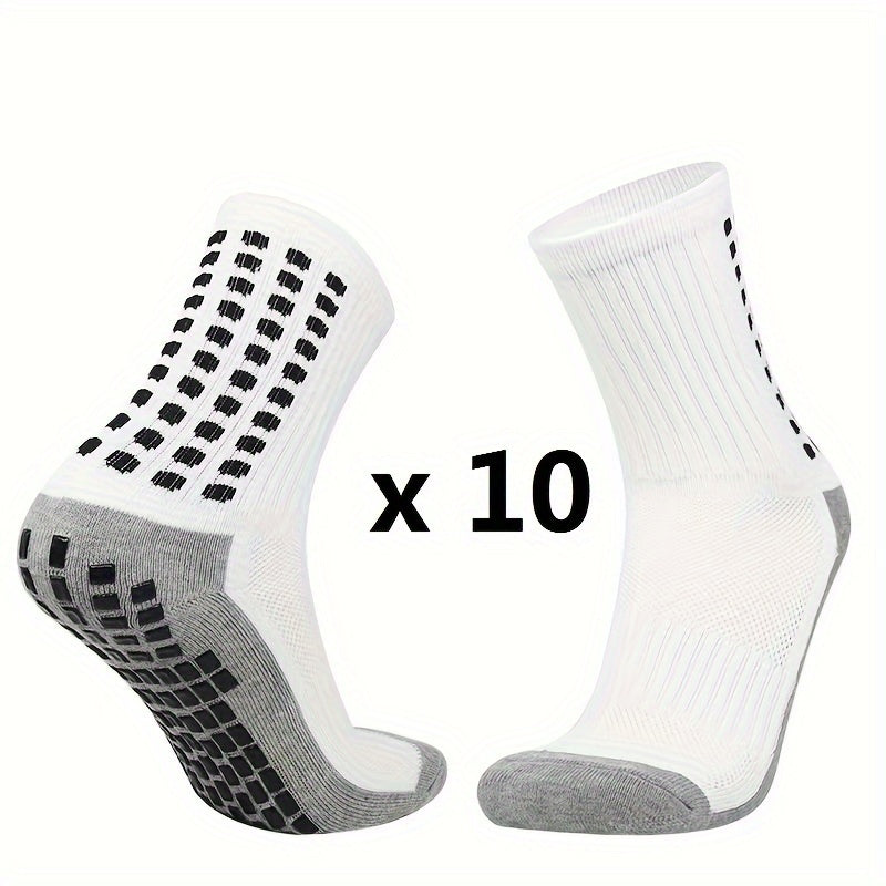Men's Mid Crew Sport Socks Non Slip Shock Absorption