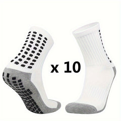 Men's Mid Crew Sport Socks Non Slip Shock Absorption