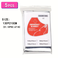 10pcs Thermal Survival Blanket Double Sided Sunscreen Emergency Blanket