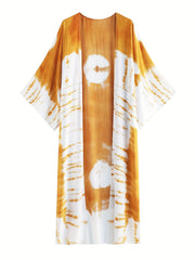Loose Fit Cover Up Shirt V Neck Kimono Sleeves Beachwear Robe