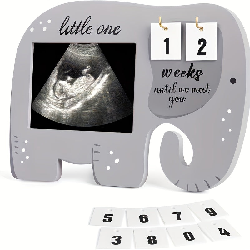 Elephant Ultrasound Frame + Countdown Blocks - Parent Gift