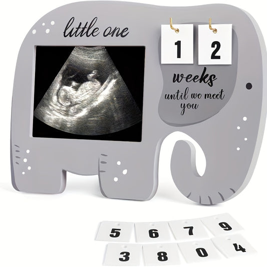 Elephant Ultrasound Frame + Countdown Blocks - Parent Gift