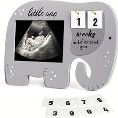 Elephant Ultrasound Frame + Countdown Blocks - Parent Gift
