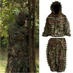 Lightweight Camo Gilly Suit for Jungle Shooting Bird Watching Halloween