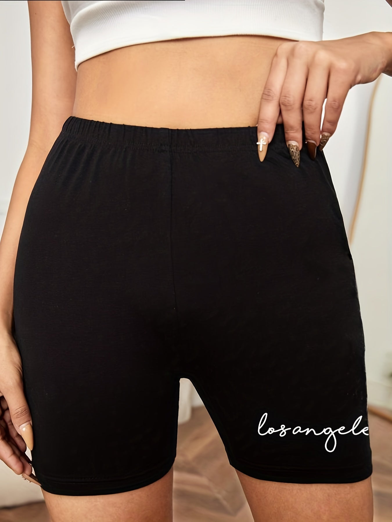 Print Elastic Leggings Casual Versatile Shorts Leggings
