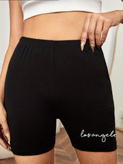 Print Elastic Leggings Casual Versatile Shorts Leggings