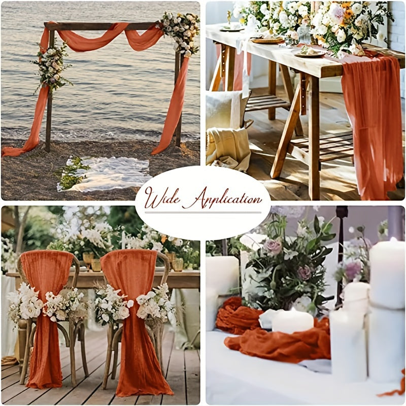 Organza Long Table Banquet Tablecloth Pleated Tulle Tablecloth