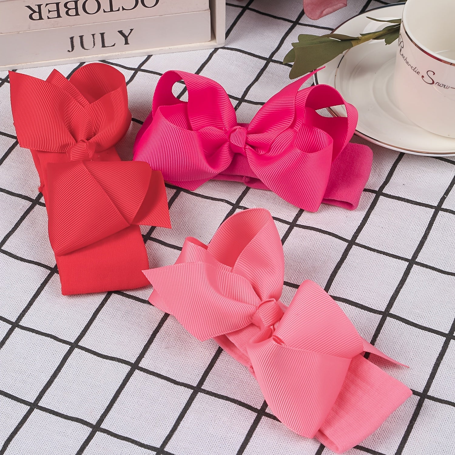 Baby Bow Ribbon Headbands Elastic Hair Bands Hair Accessories
