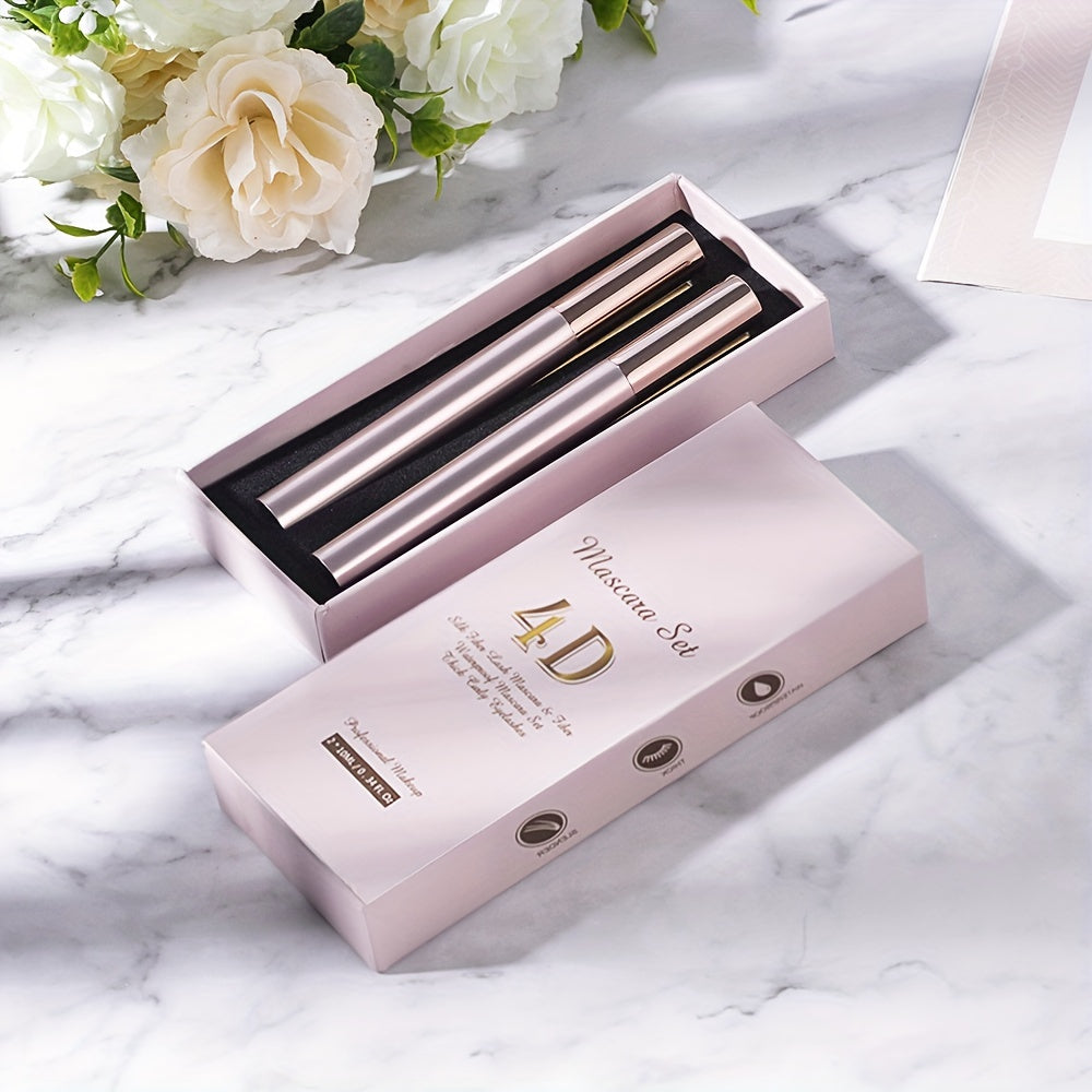 Thick & Slender Mascara Primer Set 4D Fiber Lashes Makeup