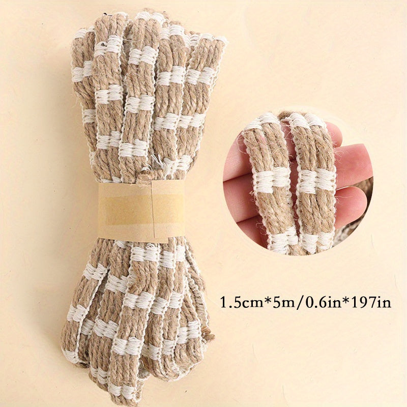 10M Length Lace Burlap Wedding Ribbon Natural Jute Rope Twine String