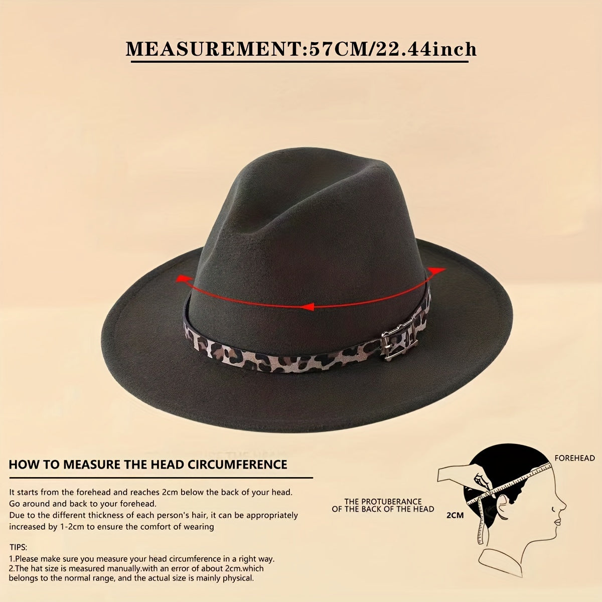 Leopard Pattern Jazz Felt Hat for Men and Women