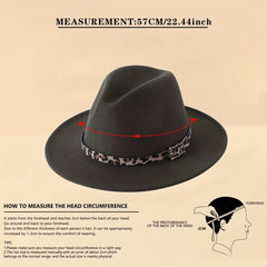 Leopard Pattern Jazz Felt Hat for Men and Women