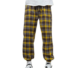 Vintage Plaid Slacks Men s Casual Drawstring Joggers Sweatpants