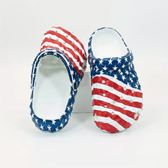 Men's Flag Pattern Slip On Platform Clogs