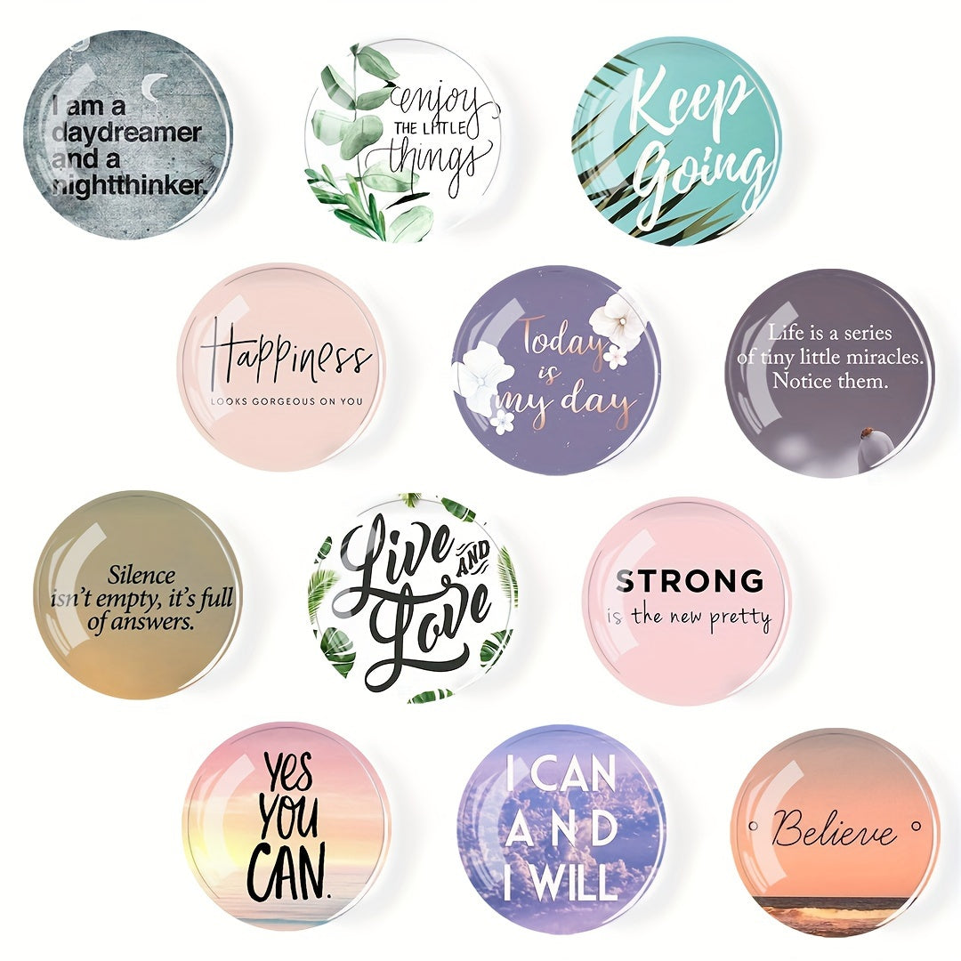 12pcs Small Fresh Inspirational Crystal Glass Refrigerator Sticker
