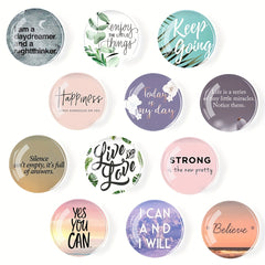 12pcs Small Fresh Inspirational Crystal Glass Refrigerator Sticker