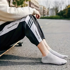 10 Pairs Men's Solid Liner Anklets Socks Thin Breathable Soft Sweat Absorbent