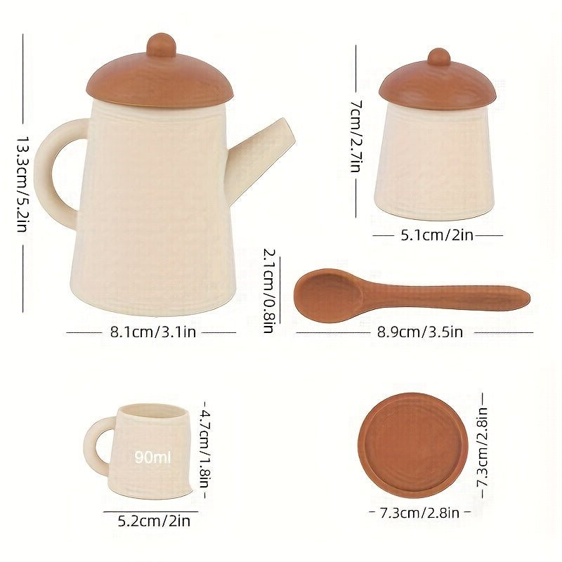 TYRY HU Silicone Tea Party Set for Little Girls Kids Toddlers Tea Set