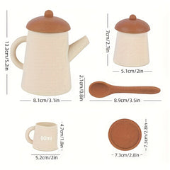TYRY HU Silicone Tea Party Set for Little Girls Kids Toddlers Tea Set