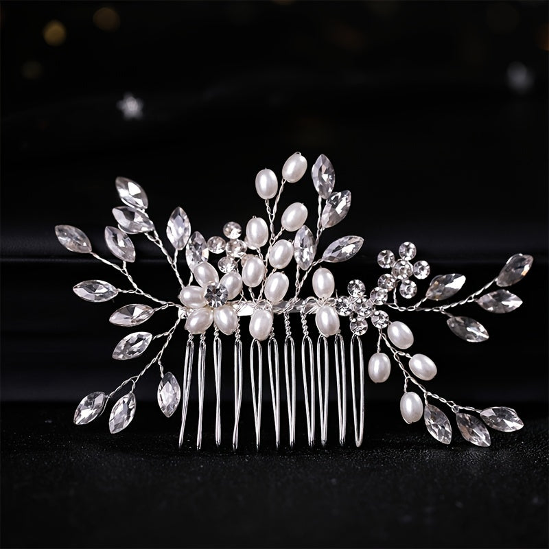 Faux Pearl Crystal Wedding Hair Comb Hair Accessories