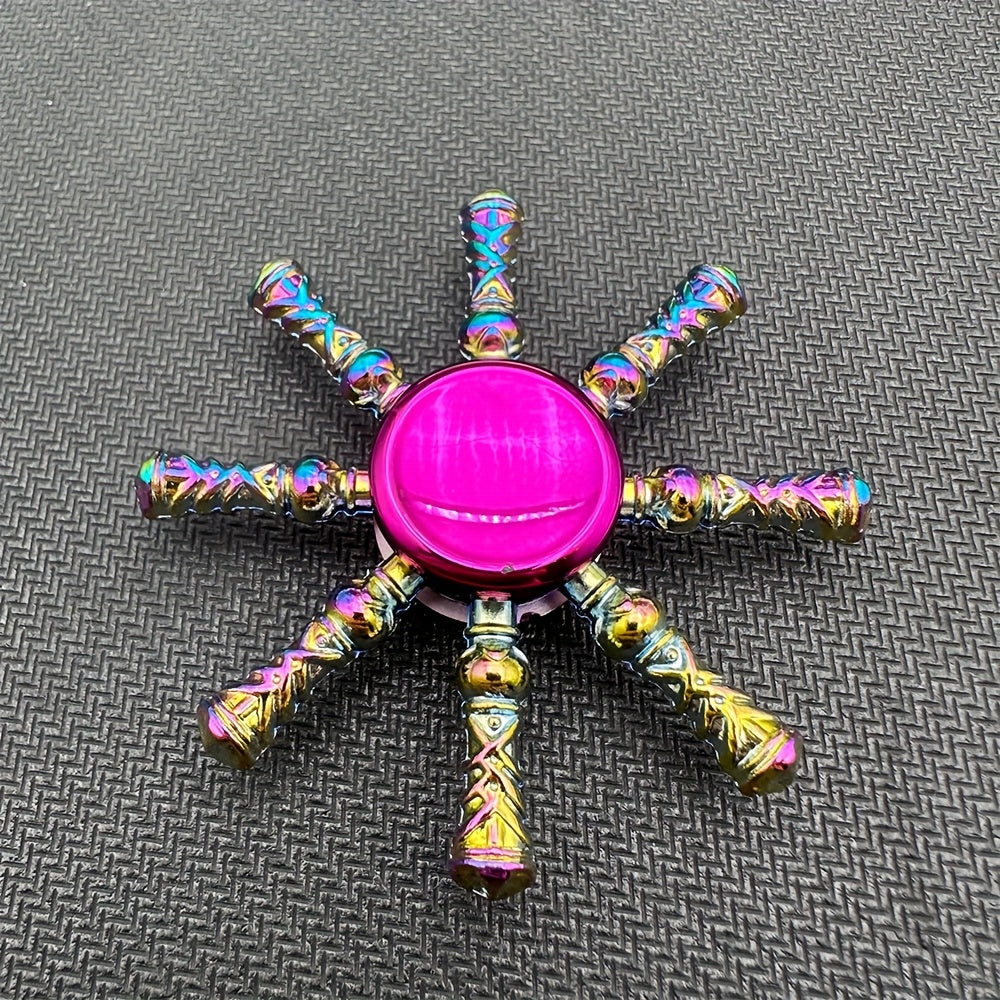 Colorful Rainbow Metal Fidget Spinner - Portable Desk Toy