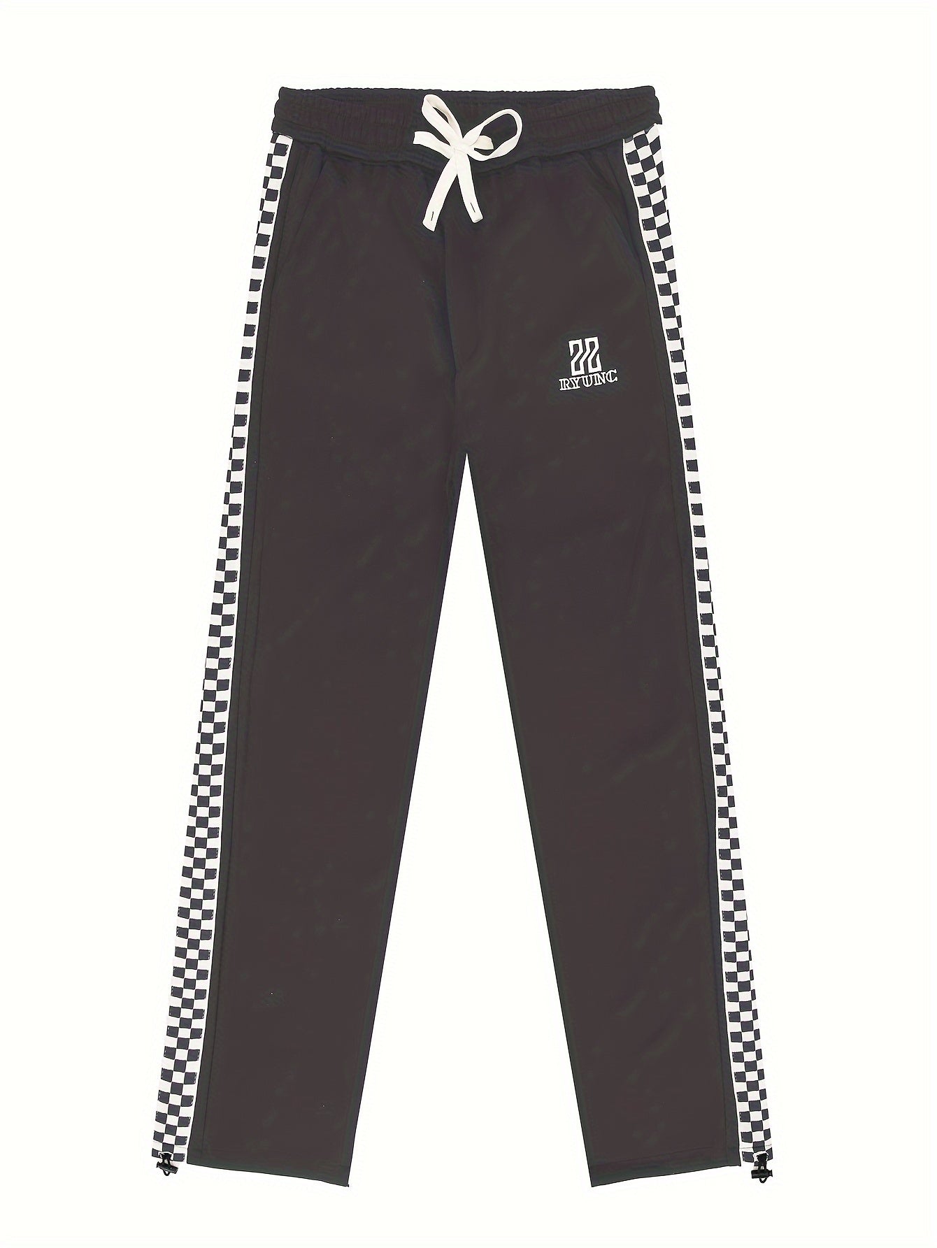 Men's Checkered Pattern Joggers Slim Fit Active Bottom
