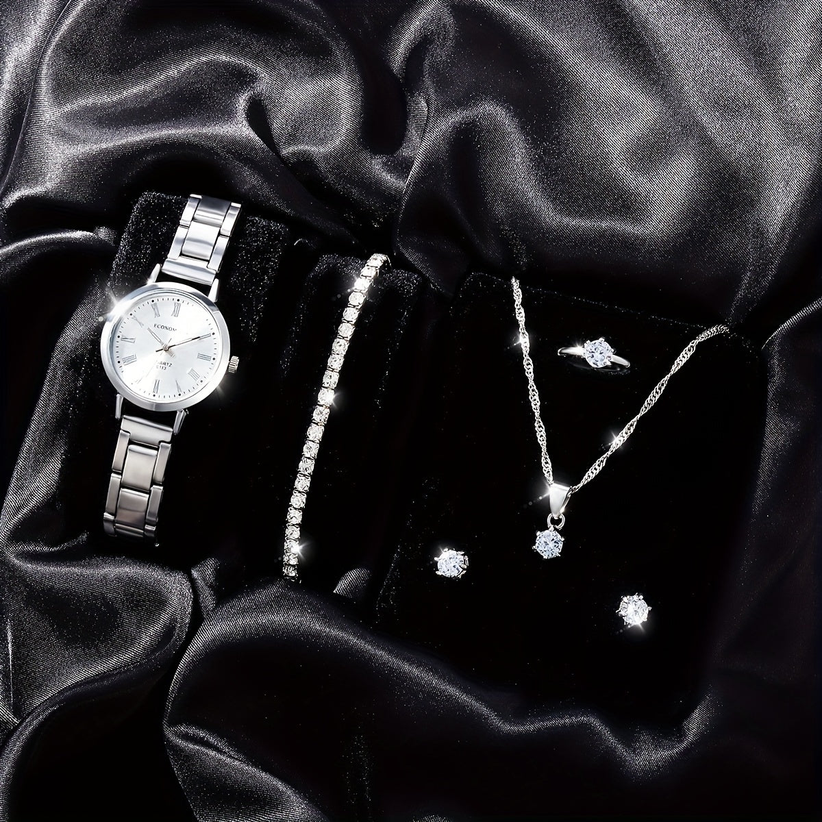 6pcs Beginner Rhinestone Watch Set for Students