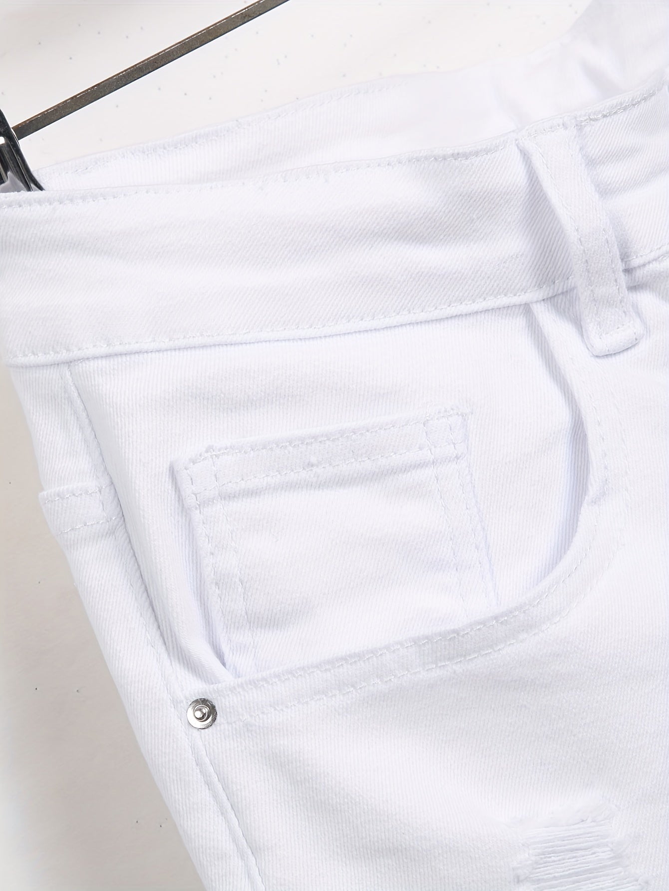 Men's Ripped Denim Shorts Casual Street Style Distressed Stretch Denim Shorts