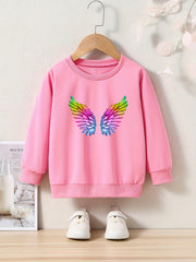 Kids Rainbow Wings Print Pullover Top