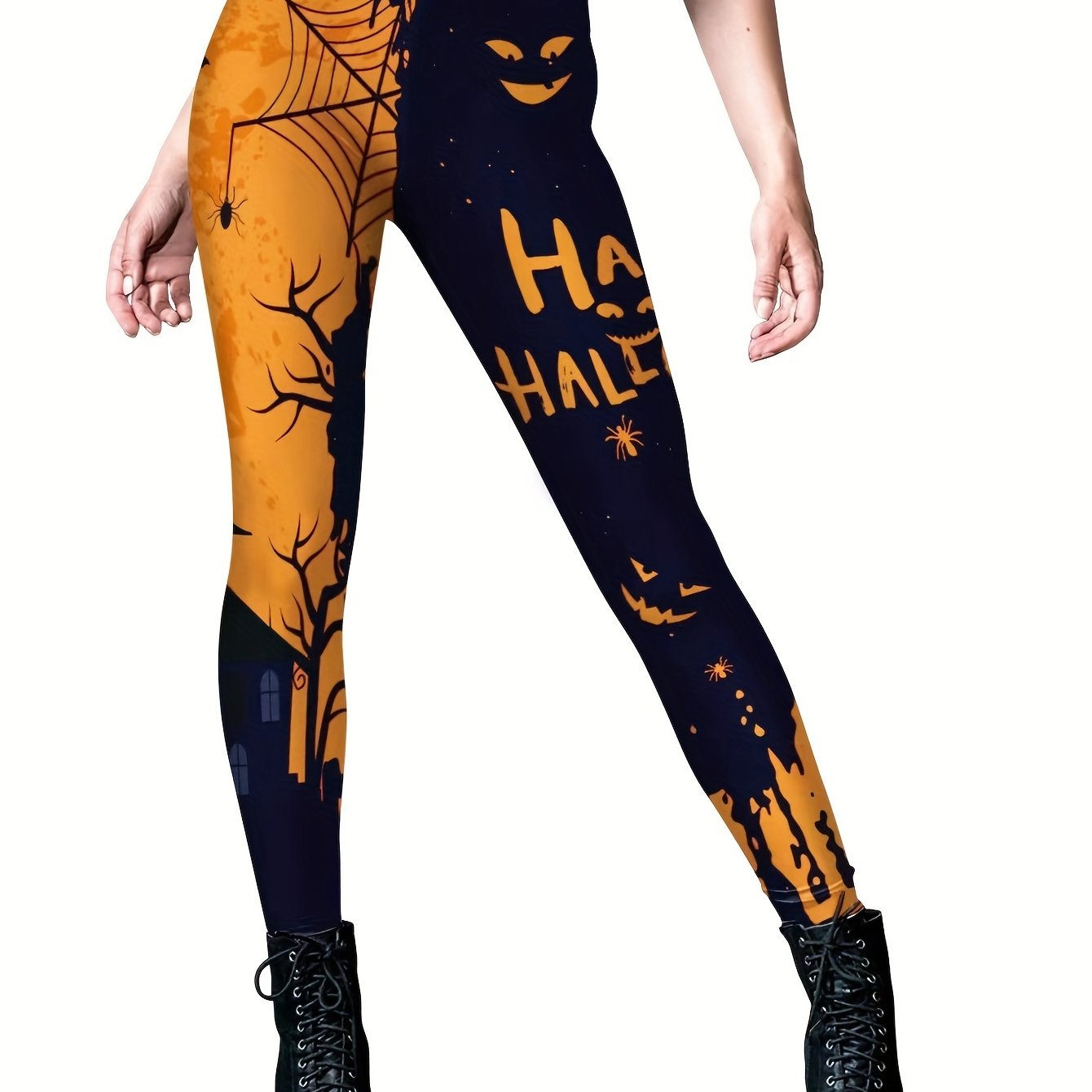 Halloween Print Skinny Leggings Stretchy Leggings Women