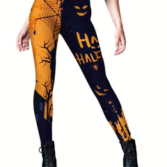 Halloween Print Skinny Leggings Stretchy Leggings Women