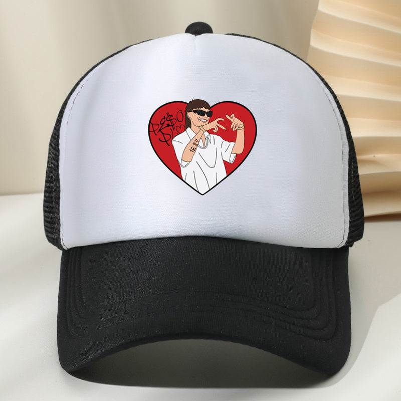 Love Portrait Printed Baseball Cap Hip Hop Trucker Hat