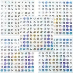 15cps Number Stickers 1-500 Round Labels DIY Numbering Tool