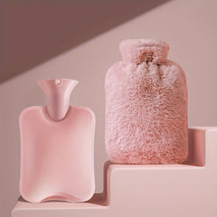 Portable Hot Water Bag with Plush Cover Large Capacity PVC Hand Warmer