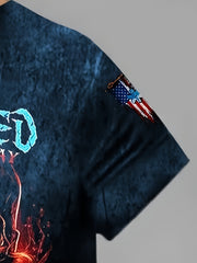 Skull Pattern Print Men's Short Sleeve T-shirt Graphic Tee Men's Summer Clothes