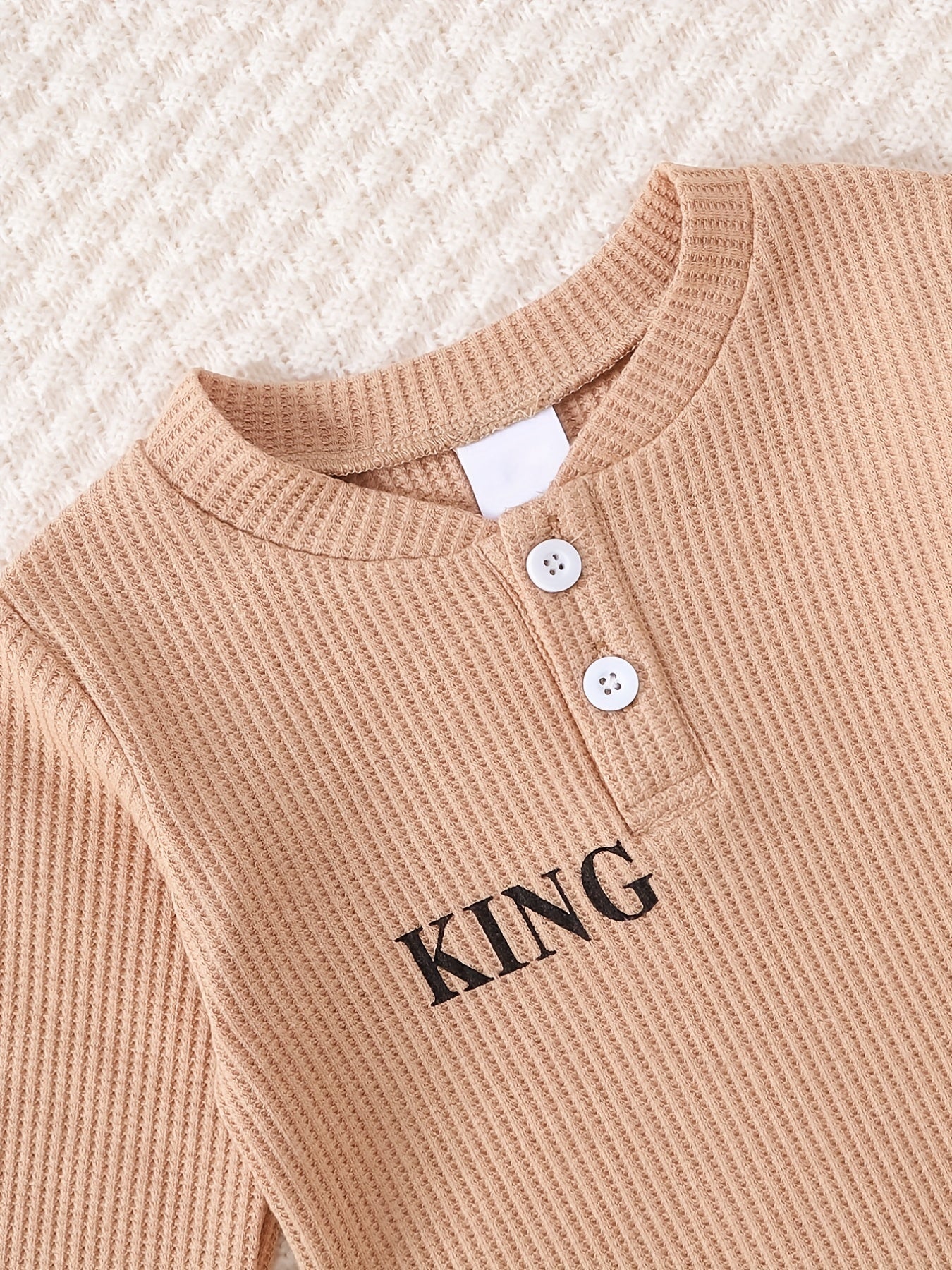 Baby Boys KING Long Sleeve Romper Top Pants Set
