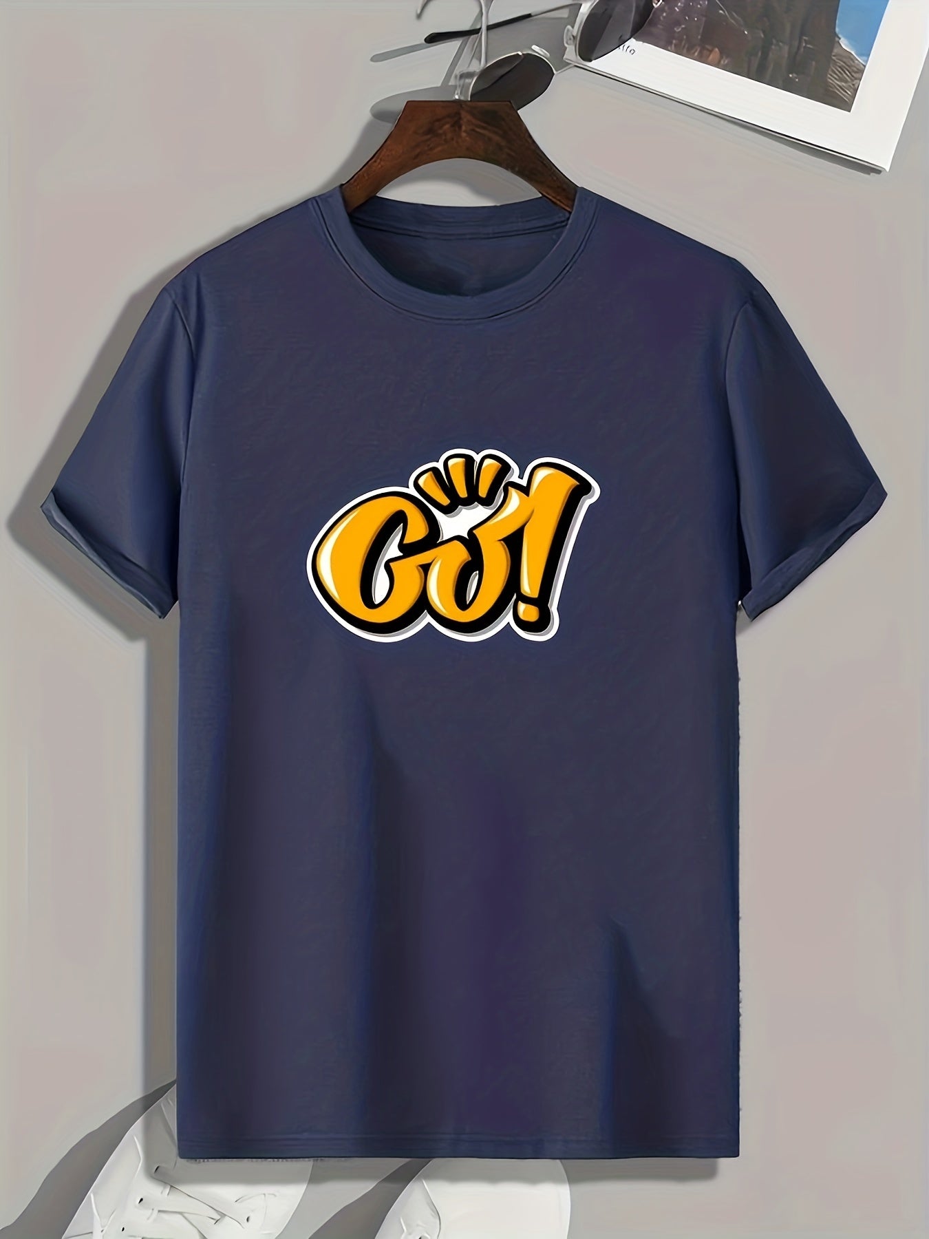 Men's 'Go' Print Graphic T-shirt for Summer