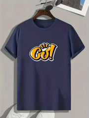 Men's 'Go' Print Graphic T-shirt for Summer