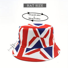 Printed Reversible Bucket Hat Hip Hop Red Cotton Sunscreen Basin Hat