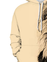 Lion 3D Print Hoodie For Men Loose Hooded Pullover
