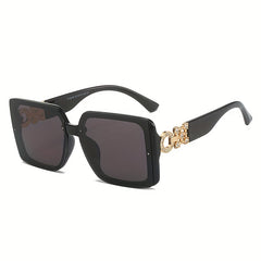 Large Square Sunglasses Rhinestone Decor Anti Glare UV400
