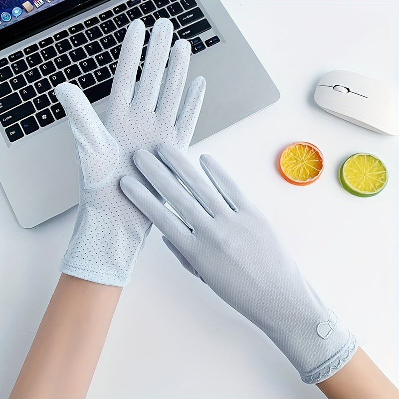 Solid Ice Gloves Thin Quick Drying Sunscreen UV Protection Gloves
