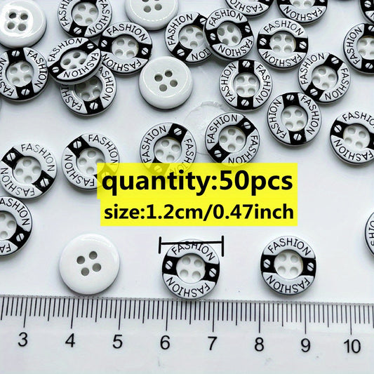 50pcs Classic Round Shirt Jacket Button DIY Clothing Accessories For Men