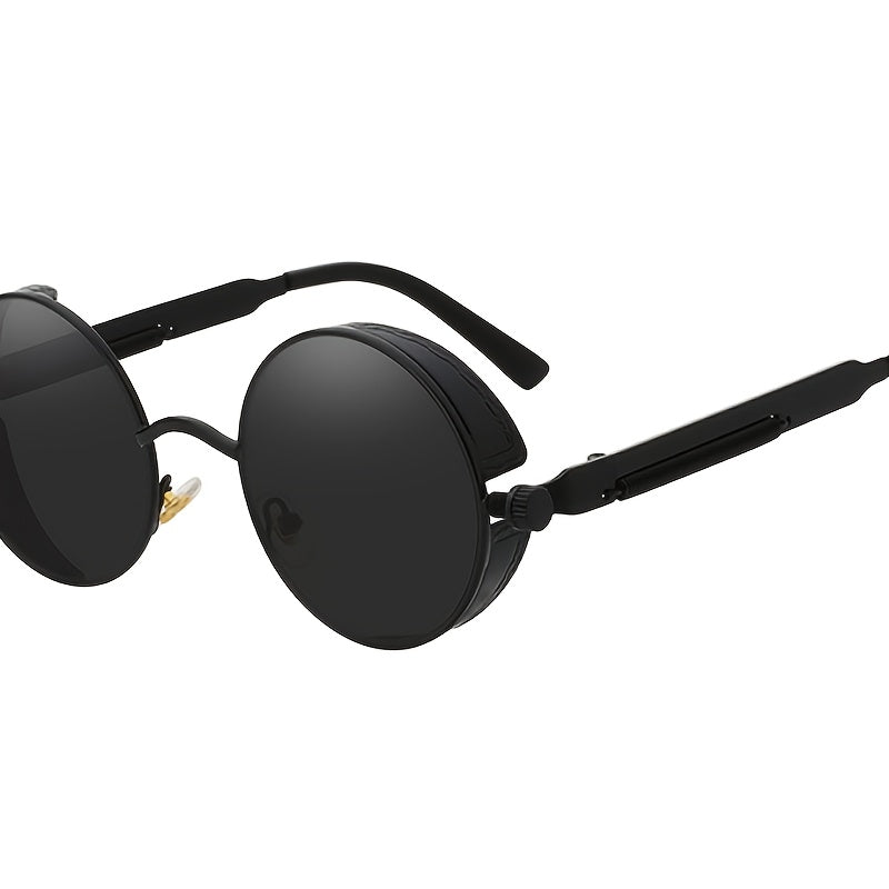 Round Metal Sunglasses Steampunk Retro Vintage UV400