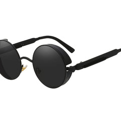 Round Metal Sunglasses Steampunk Retro Vintage UV400