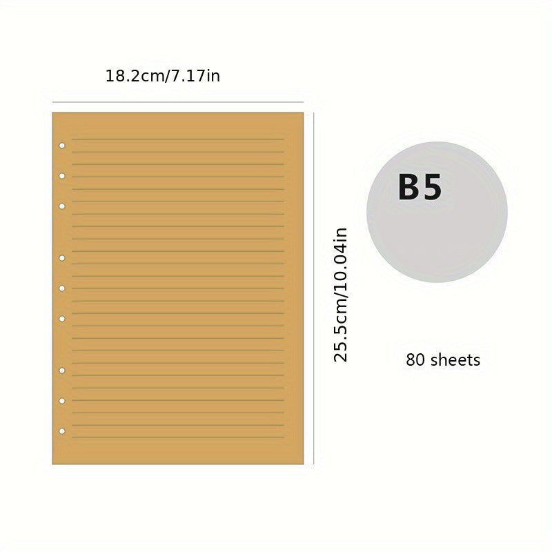 80 Sheets B5 Loose Leaf Paper Core Notepad